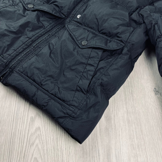 Stone Island Crinkle Reps Down Jacket - Black Castmark