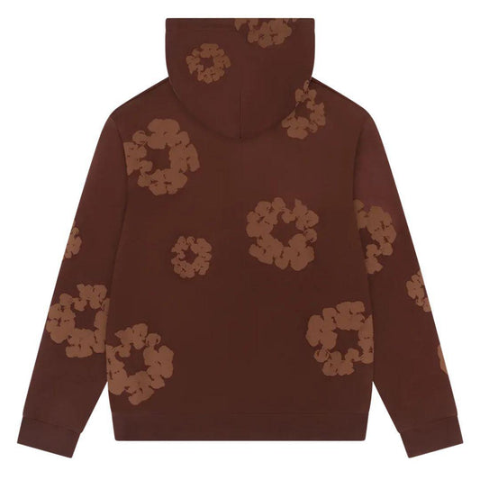 DENIM TEARS MONOCHROME COTTON WREATH HOODIE BROWN
