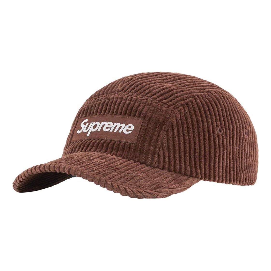 Supreme Corduroy Camp Cap 'Brown White' SUP-SS22-050
