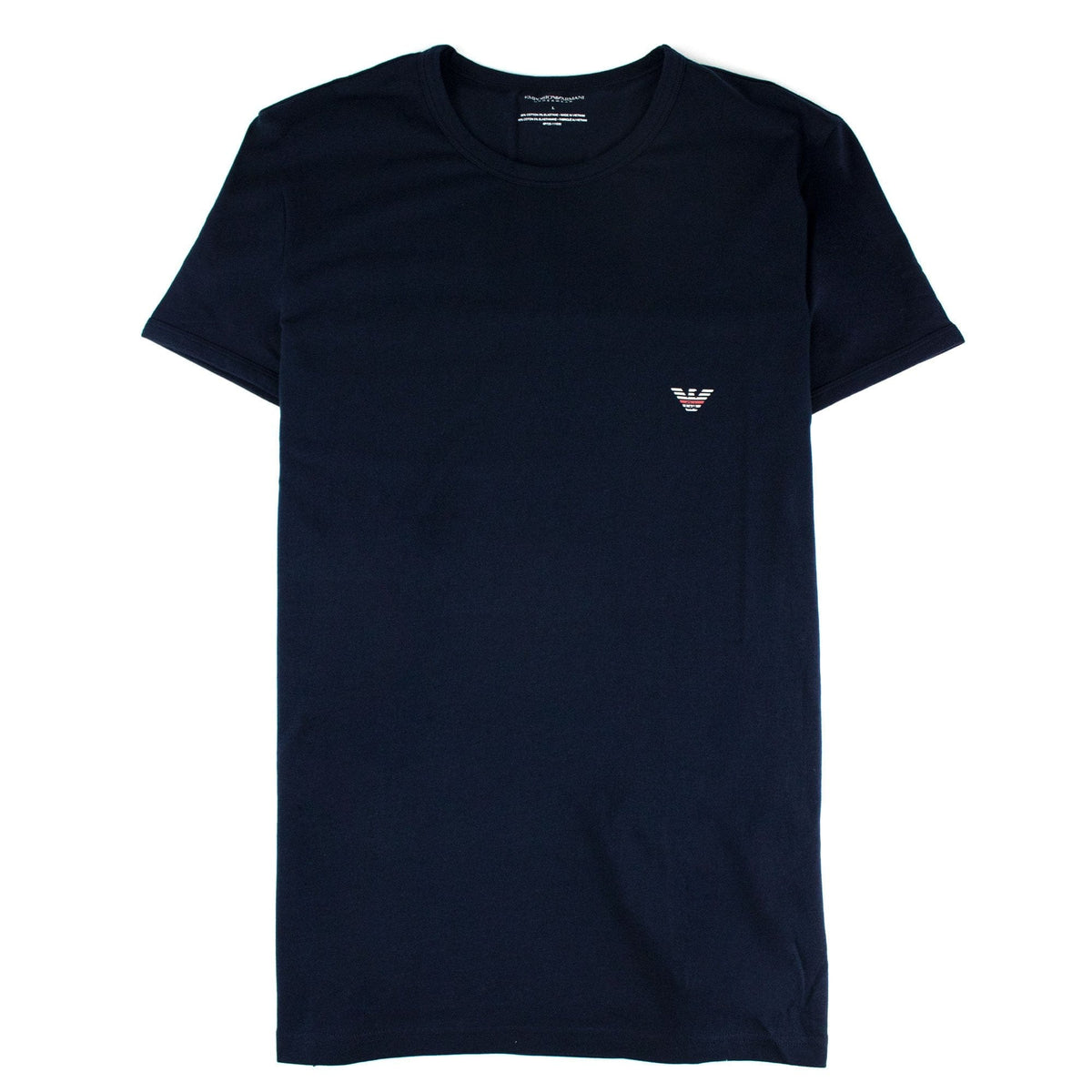 Emporio Armani Eagle Front & Back Logo T Shirt Navy