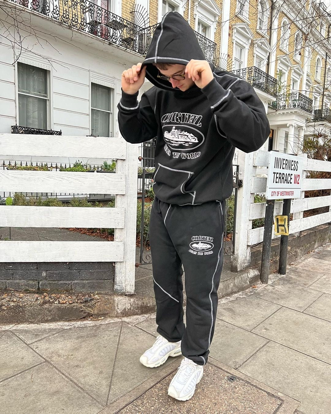 CORTEIZ Alcatraz Hoodie - Black/Purple