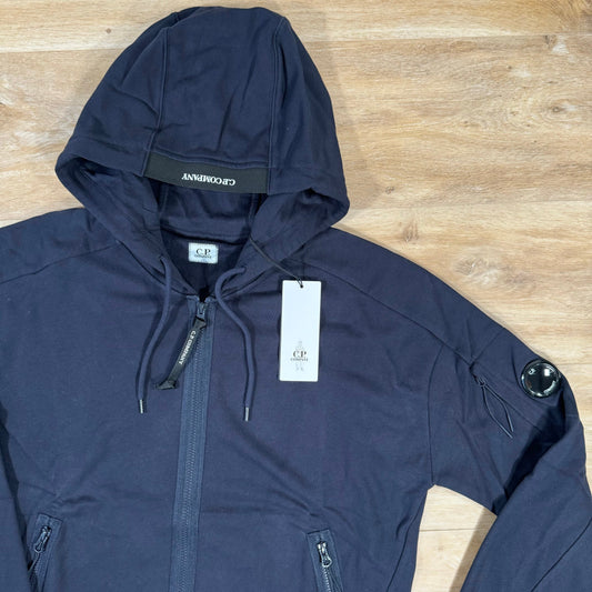 CP Company Diagonal Raised Zipped Lens Hoodie in Navy Castmark