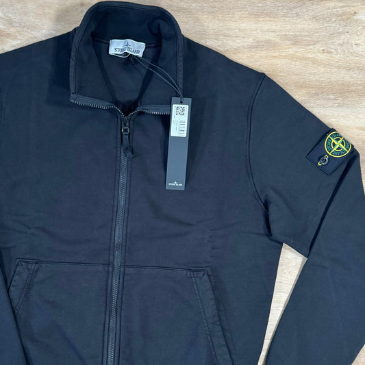 Stone Island Organic Cotton Full-Zip Sweatshirt in Black Castmark