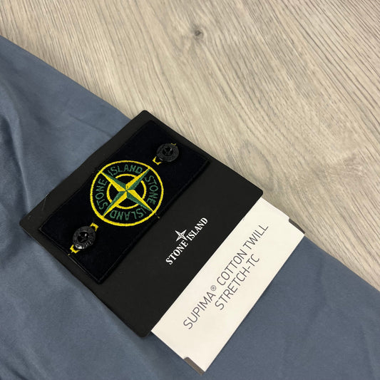 Stone Island Supima Jacket - Avio Blue Castmark