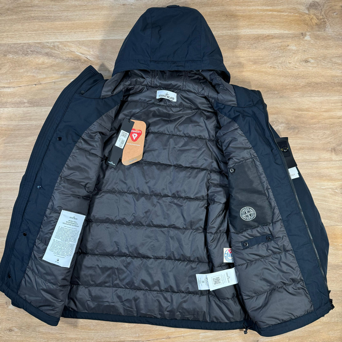 Stone Island Polyester Micro Twill Jacket in Navy Castmark