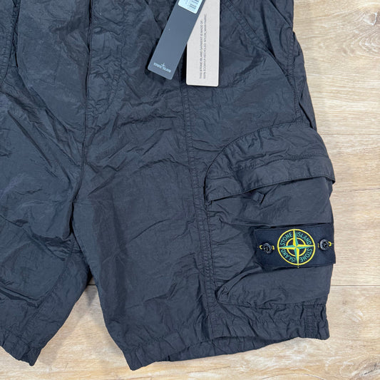 Stone Island Nylon Metal Bermuda Shorts in Black Castmark