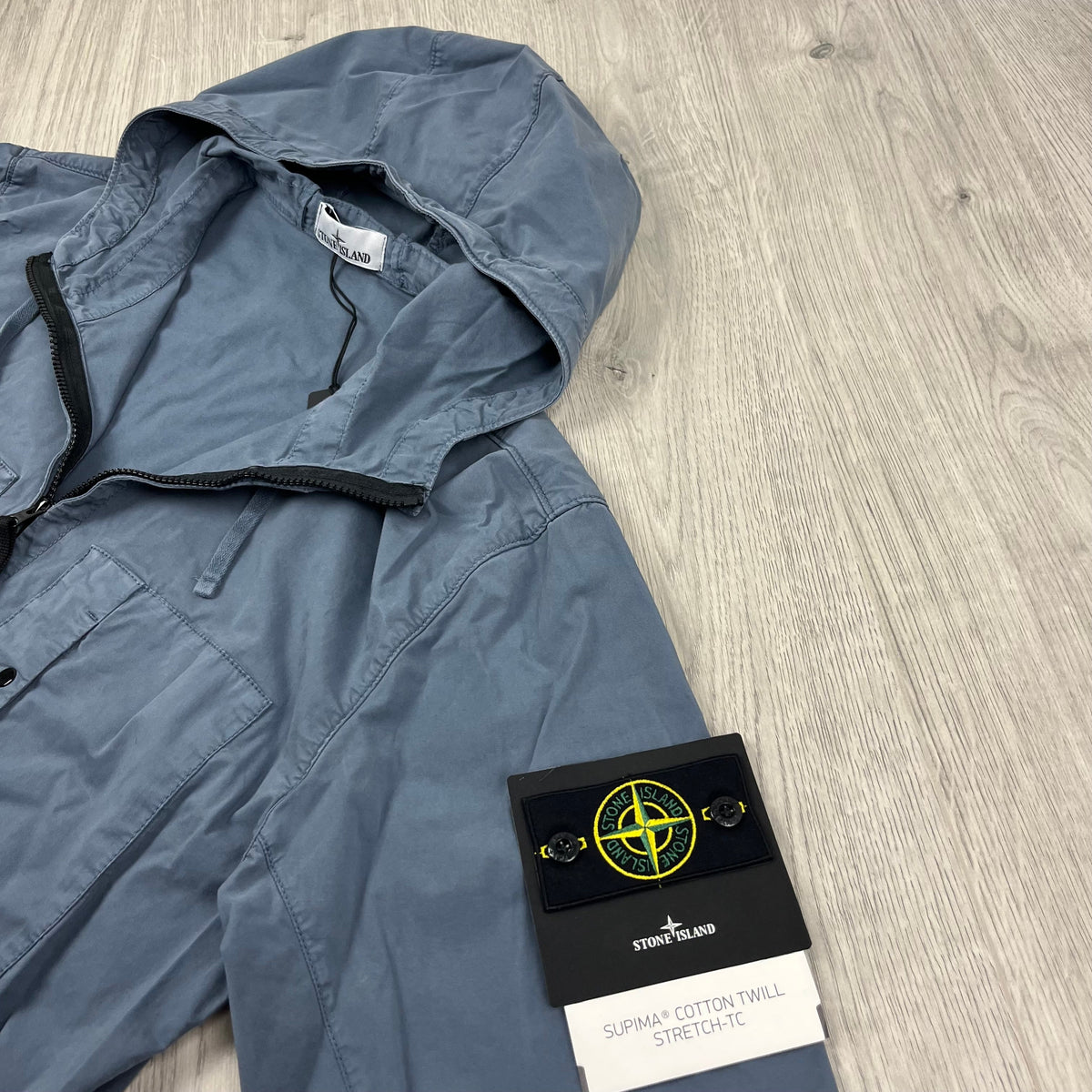 Stone Island Supima Jacket - Avio Blue Castmark