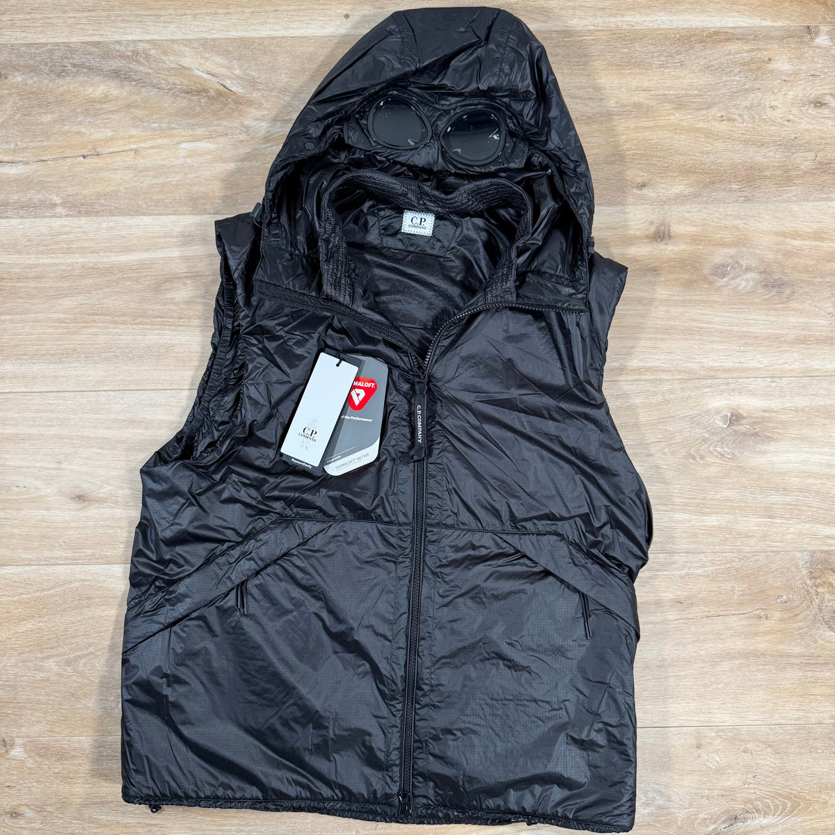 CP Company Nada Shell Primaloft Goggle Vest in Black Castmark