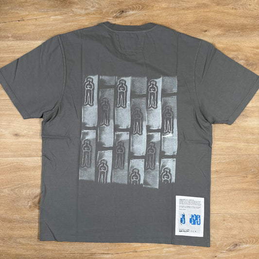 CP Company 24/1 Front and Back Logo T-Shirt in Smoked Pearl Castmark