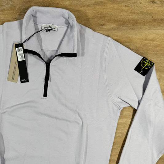 Stone Island Organic Cotton Half-Zip Sweatshirt in Lilac Castmark
