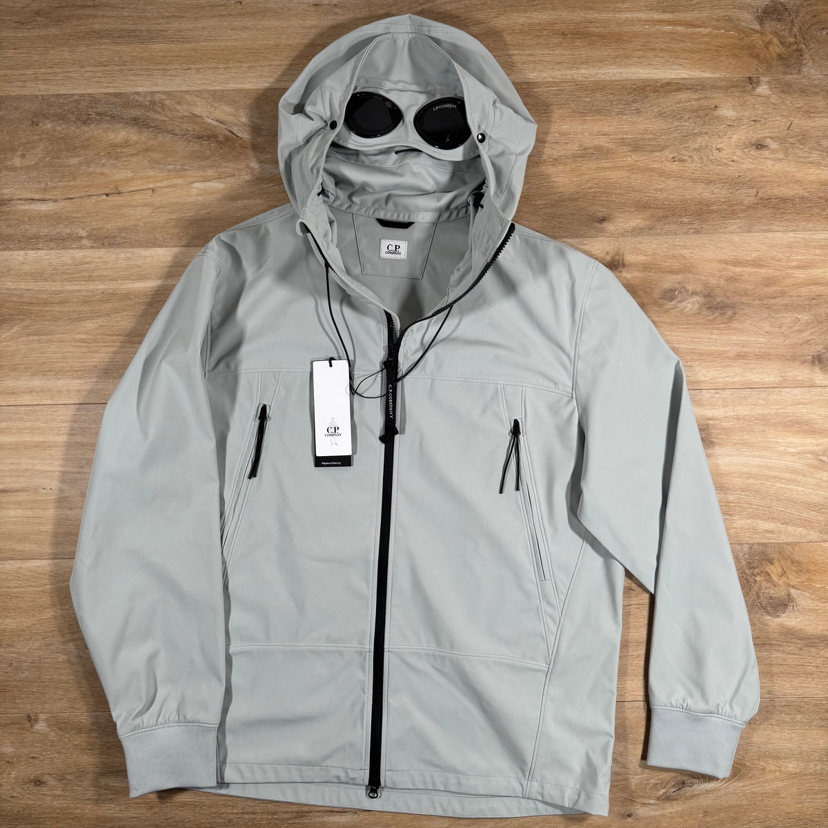 CP Company Shell-R Goggle Jacket in Blue Fox - Grey Castmark