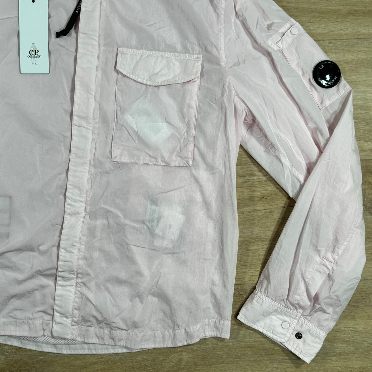 CP Company Chrome Lens Overshirt in Heavenly Pink Castmark