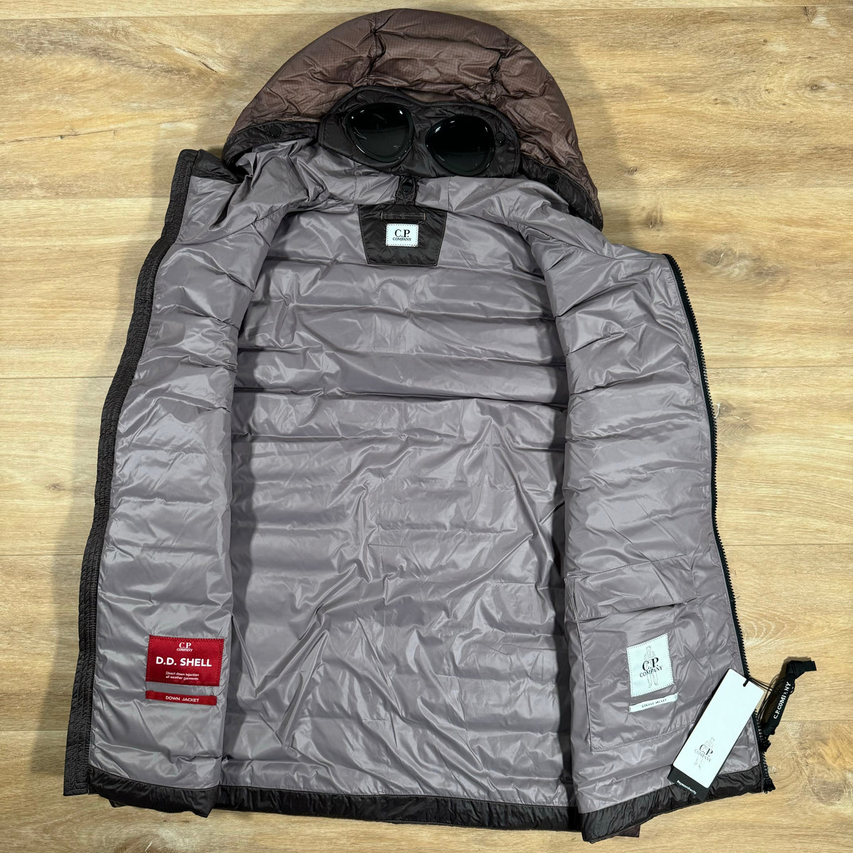 CP Company DD Shell Goggle Down Vest in Purple Dove Castmark