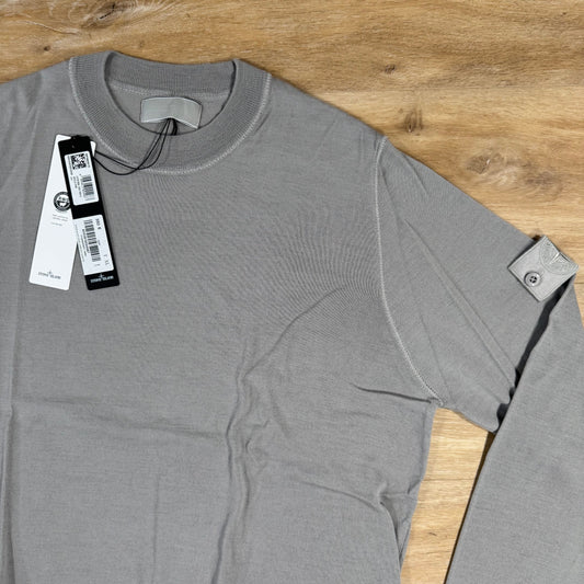 Stone Island Light Pure Wool Ghost Sweatshirt in Dust Grey Castmark