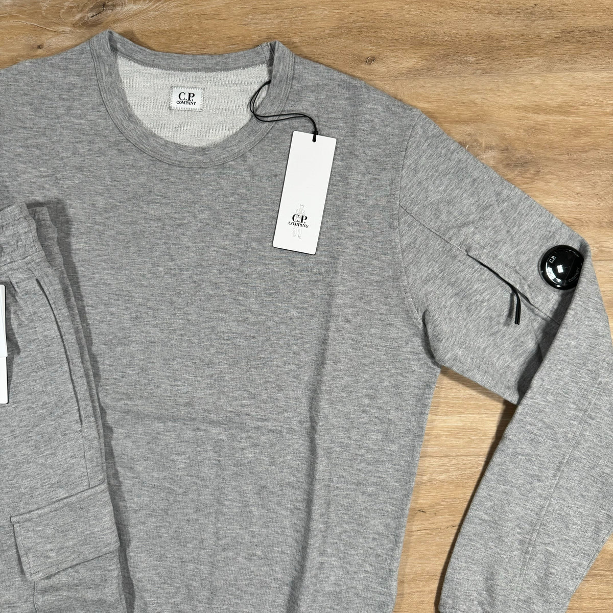 CP Company Light Fleece Lens Tracksuit in Grey Castmark