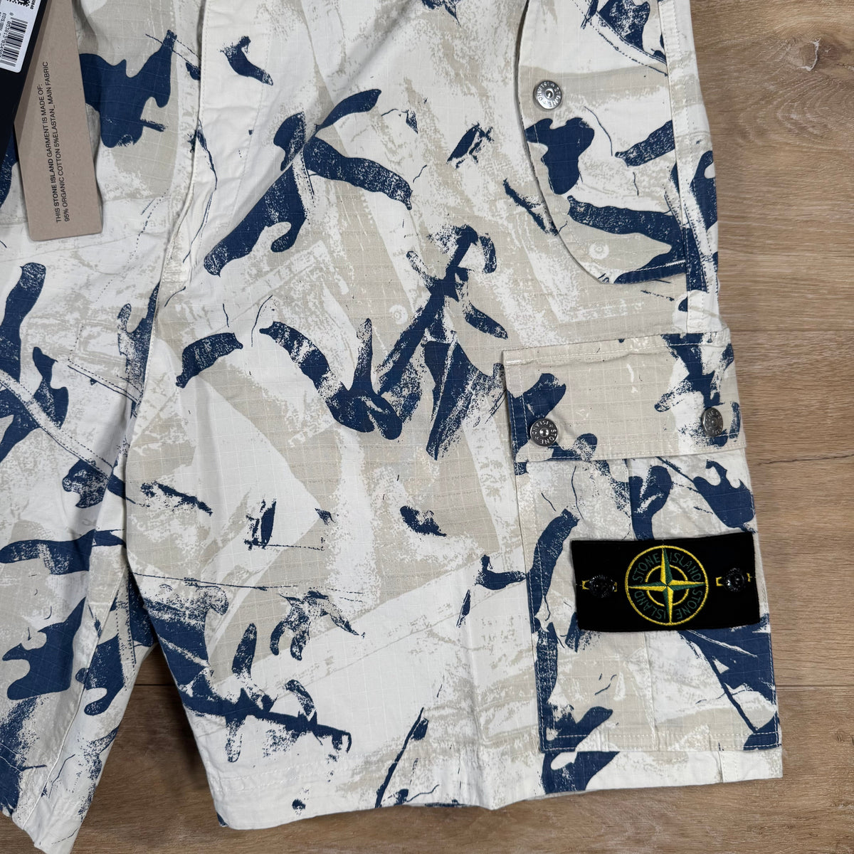Stone Island Scan Camo On Stretch Ripstop-OVD Bermuda Shorts in Desert Castmark