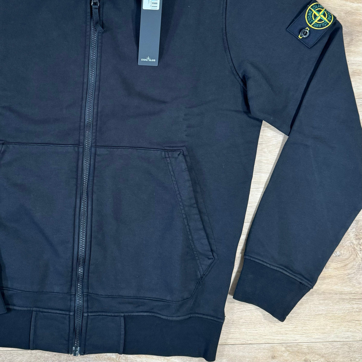 Stone Island Organic Cotton Full-Zip Sweatshirt in Black Castmark