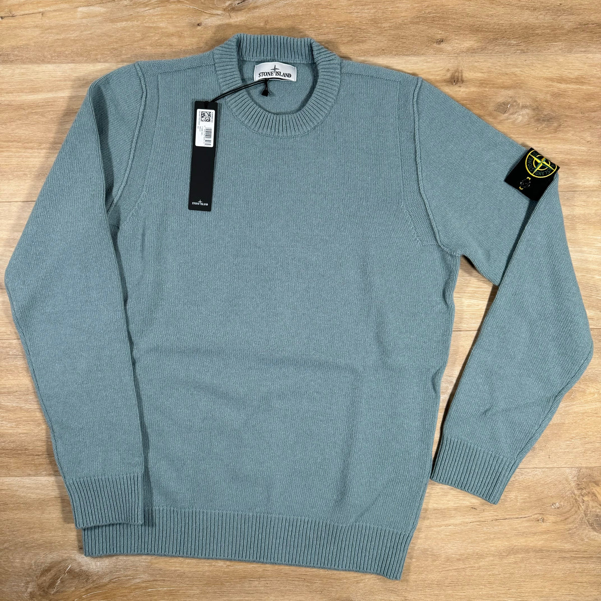 Stone Island Lambswool Crewneck Sweatshirt in Green Grey Castmark