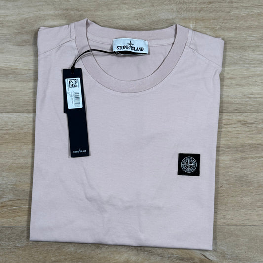 Stone Island Patch Logo T-Shirt in Antique Rose Castmark