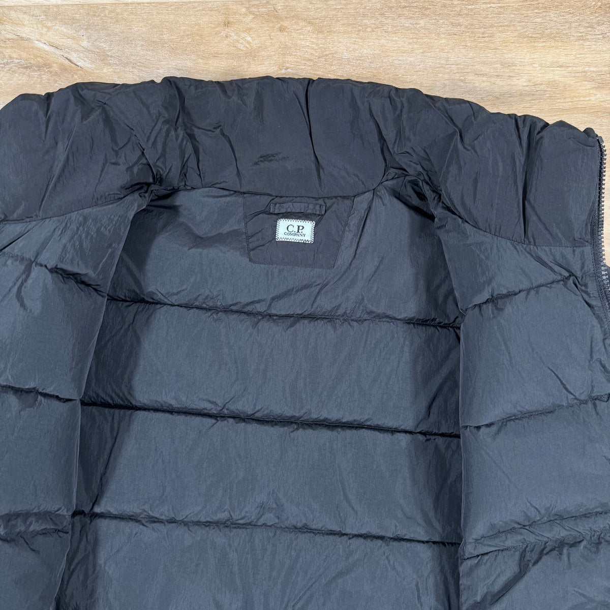 CP Company Chrome-R Down Lens Jacket in Black Castmark