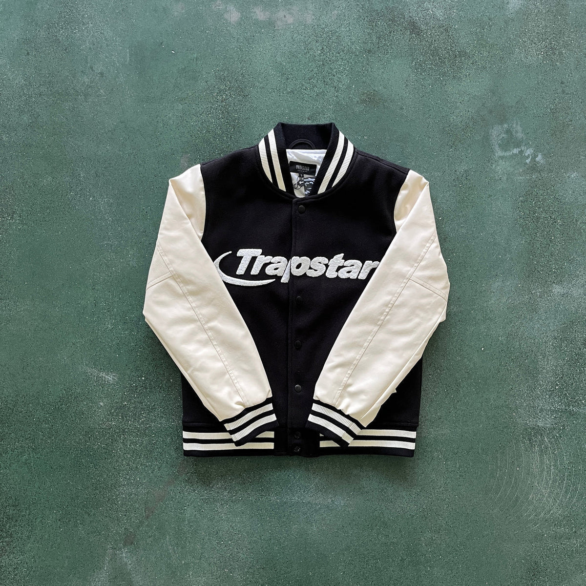 Trapstar Hyperdrive Chenille Varsity Jacket - Black/White