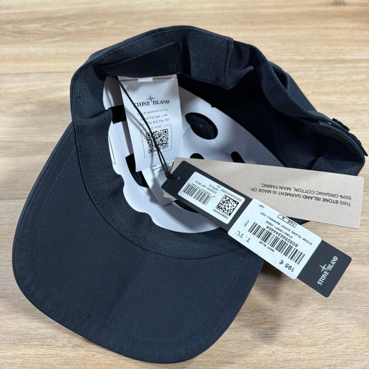 Stone Island Weatherproof Cotton Canvas Ghost Cap in Navy Castmark
