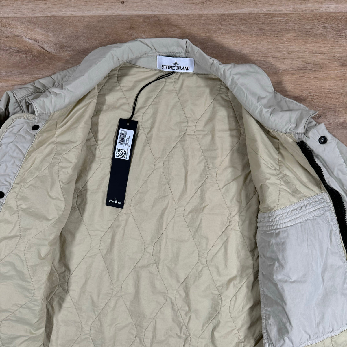 Stone Island 50 Fili Nylon Overshirt in Plaster Castmark