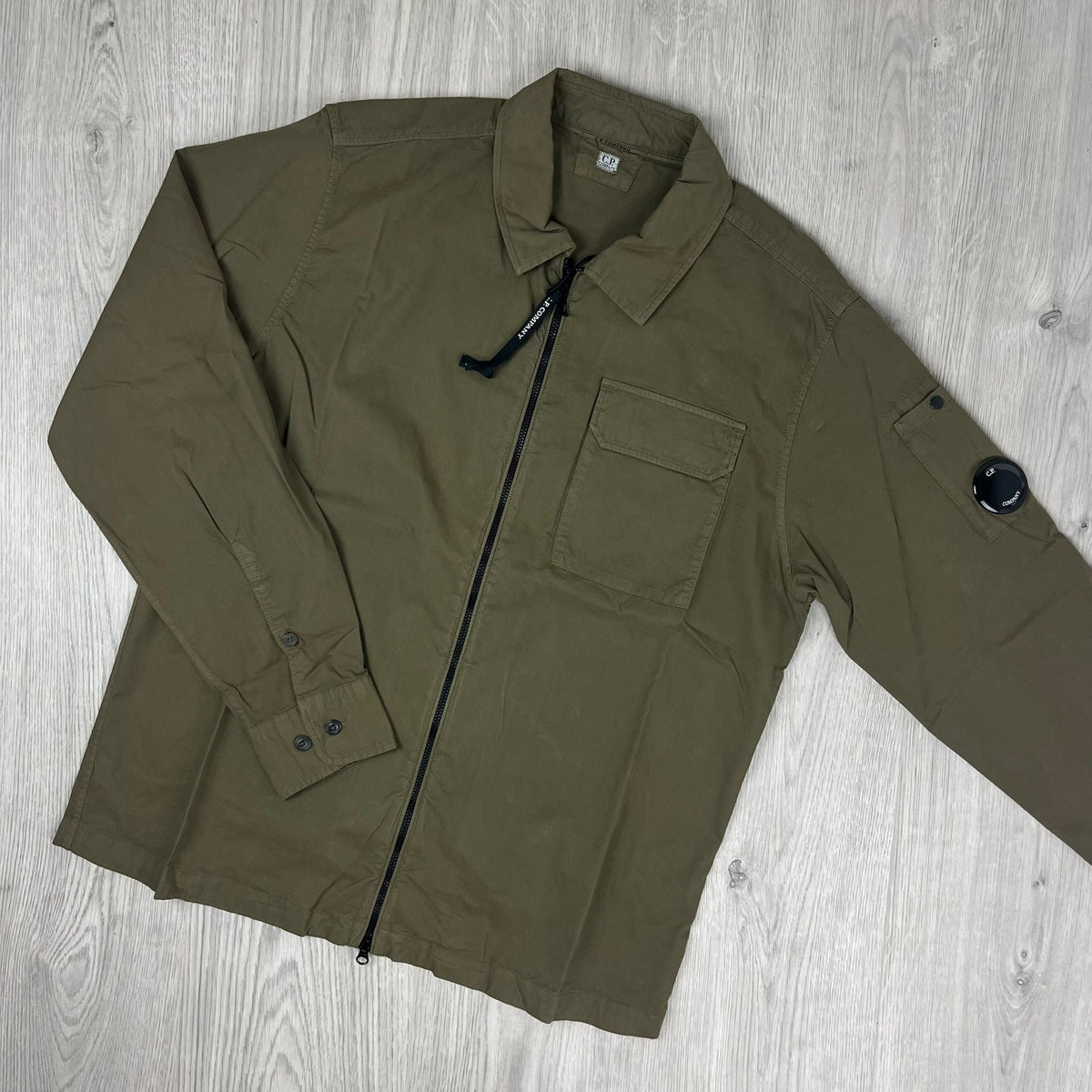 CP Company Zip Overshirt - Ivy Green Castmark