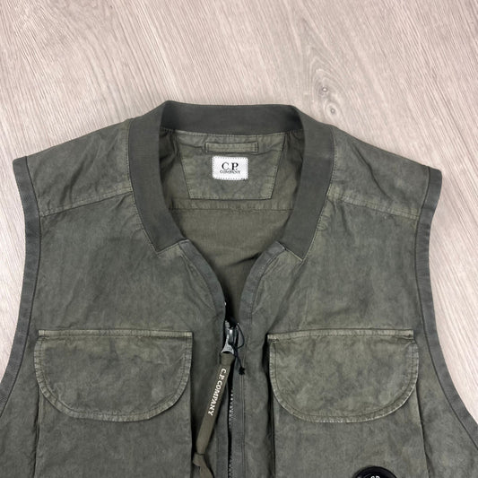 CP Company Ba-Tic Gilet - Thyme Green Castmark