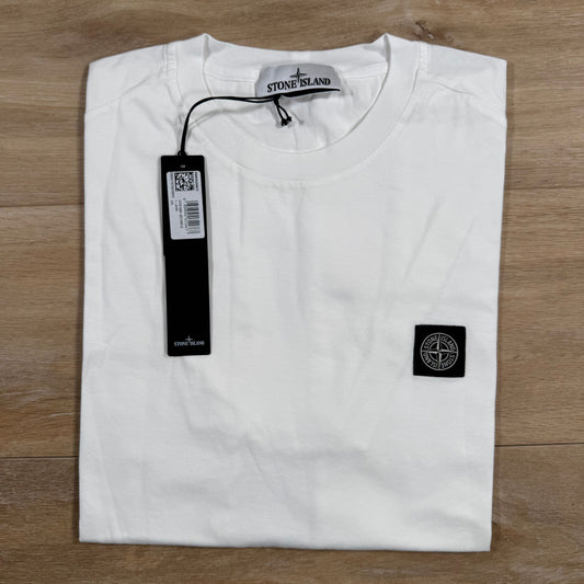 Stone Island Patch Logo T-Shirt in White Castmark
