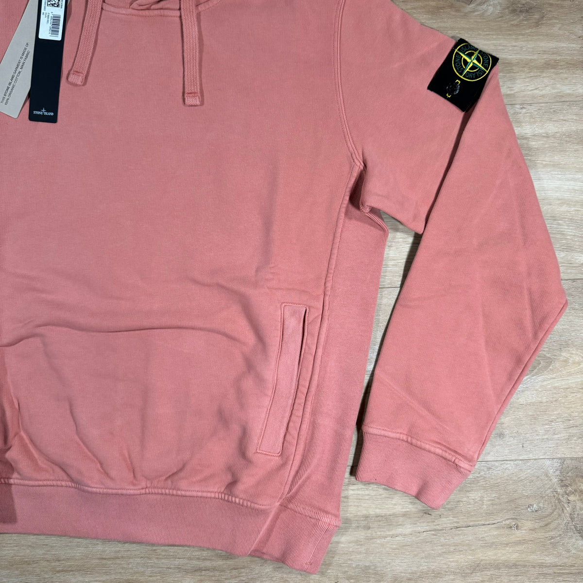 Stone Island Brushed Cotton Pullover Hoodie in Orange Castmark