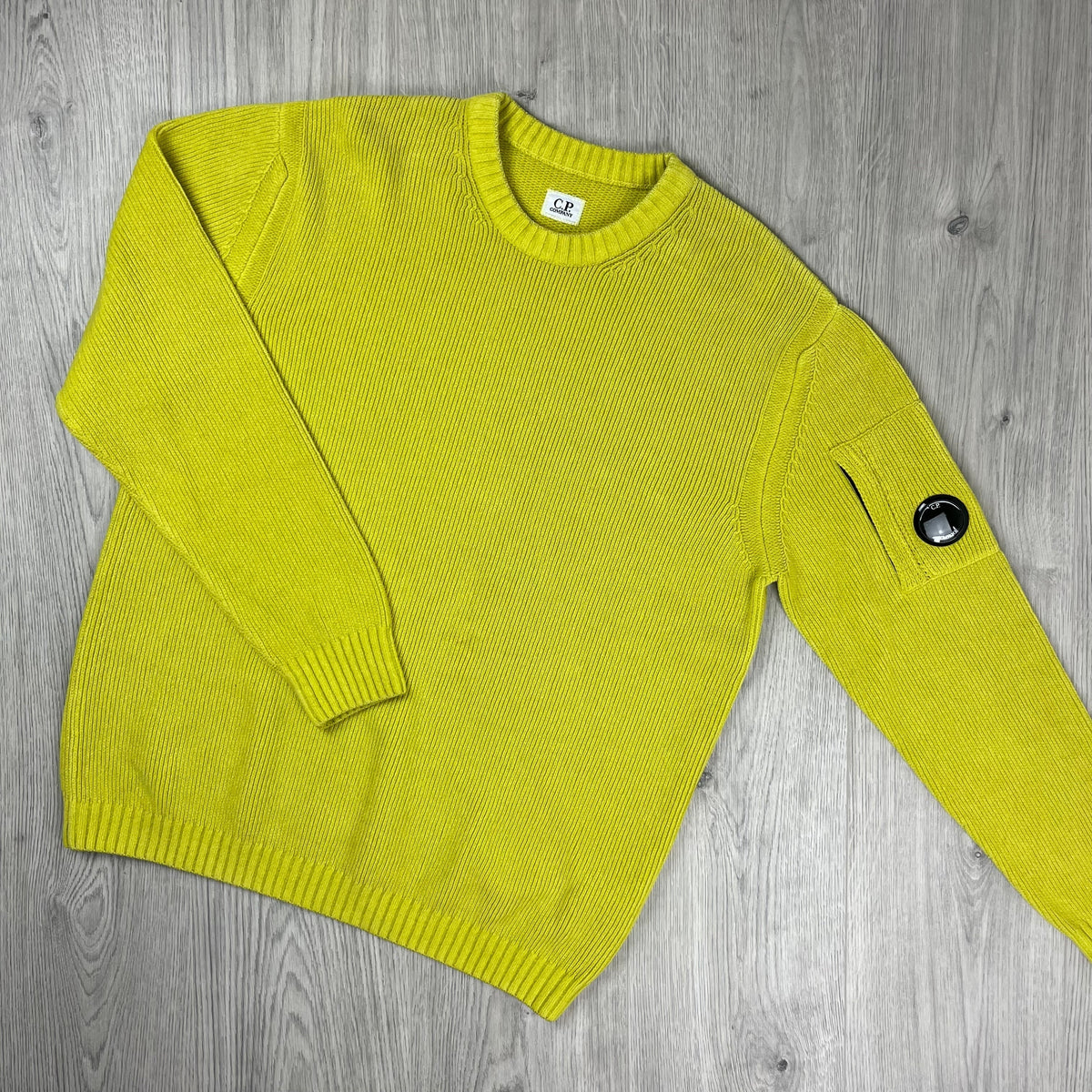 CP Company Chenille Sweatshirt - Green Sheen Castmark