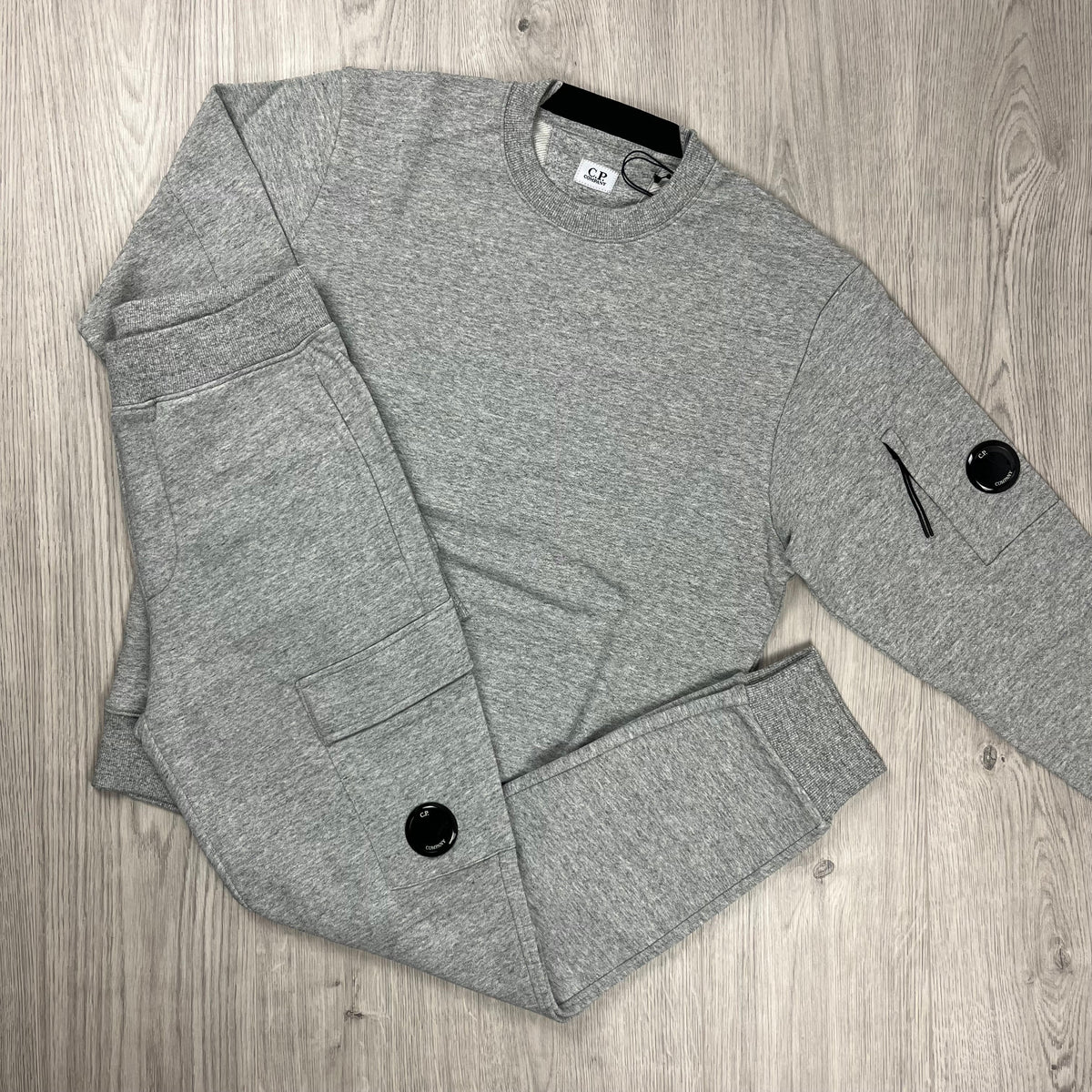 CP Company Raised Fleece Tracksuit - Grey Castmark