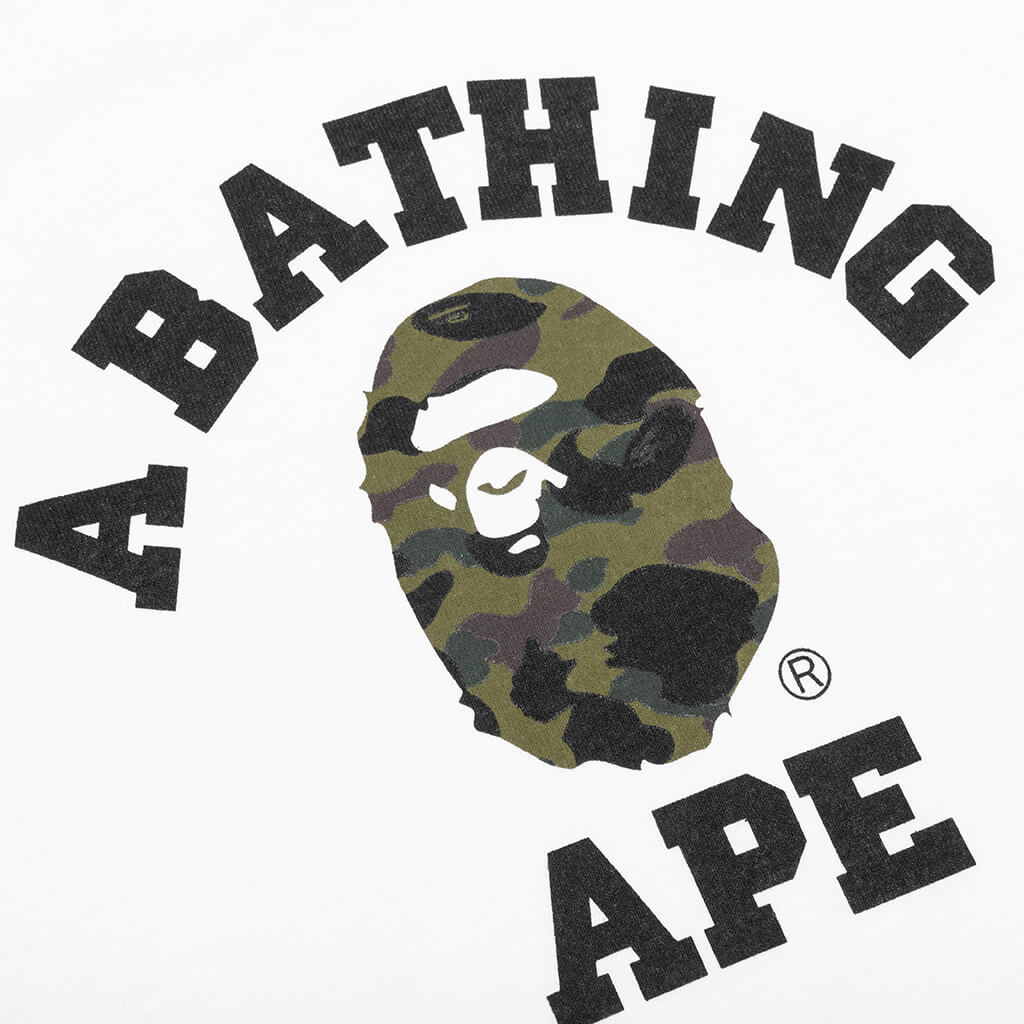 Kids 1st Camo College Tee - White/Green