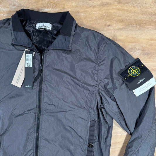 Stone Island Crinkle Reps R-NY Bomber Jacket in Charcoal Grey Castmark