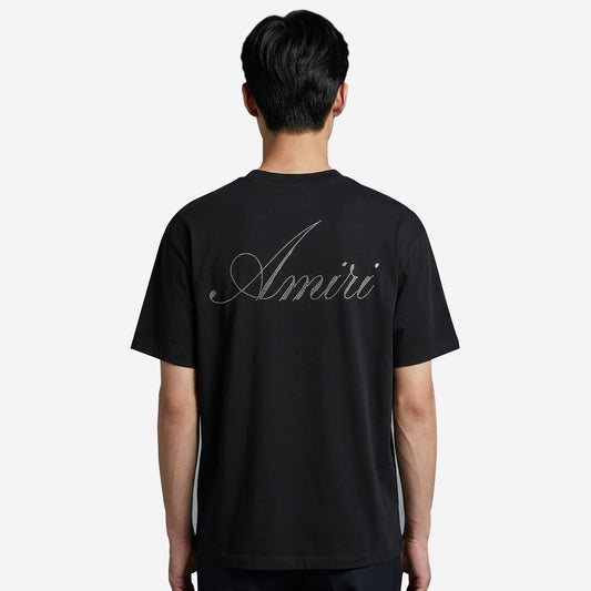 Amiri Crystal Script Logo Skate T-Shirt