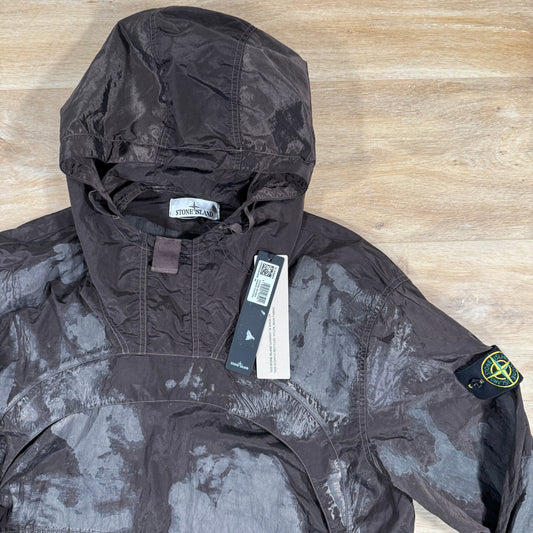 Stone Island Hand Painted Camo Nylon Metal Smock Jacket in Military Green Castmark