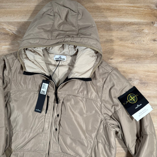 Stone Island Run-Proof Nylon Mesh-TC Reversible Jacket in Desert Castmark