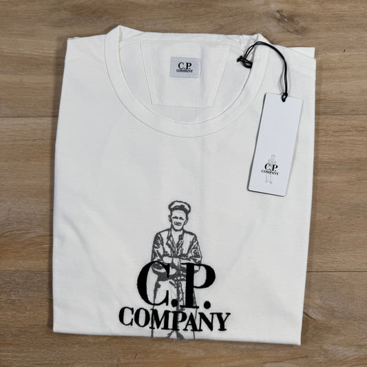 CP Company 1020 British Sailor T-Shirt in Gauze White Castmark