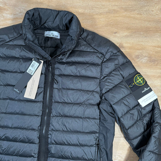 Stone Island Loom Woven Chambers Nylon Down-TC Jacket in Black Castmark