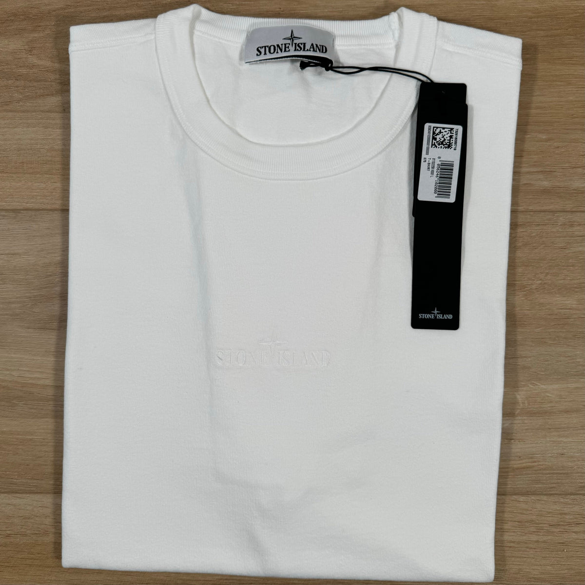 Stone Island Old Effect Cotton T-Shirt in White Castmark