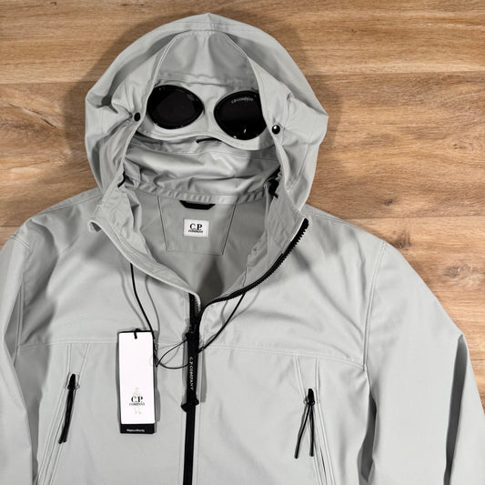 CP Company Shell-R Goggle Jacket in Blue Fox - Grey Castmark