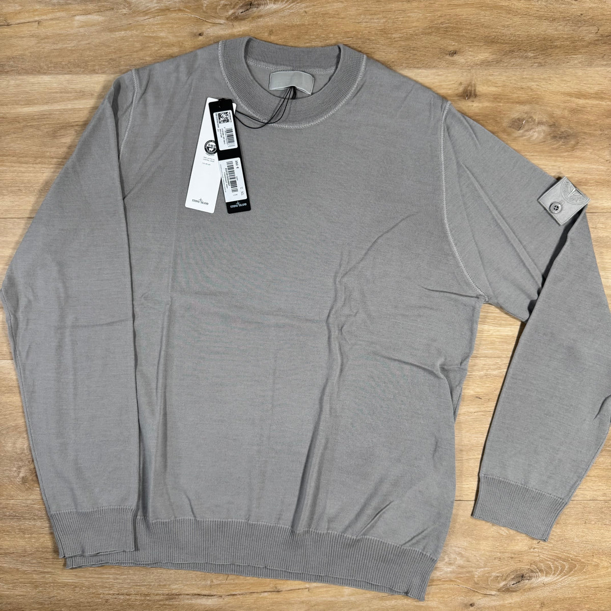 Stone Island Light Pure Wool Ghost Sweatshirt in Dust Grey Castmark