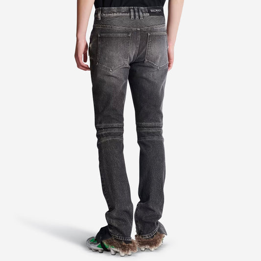 Balmain Slim Fit Denim Biker Jean