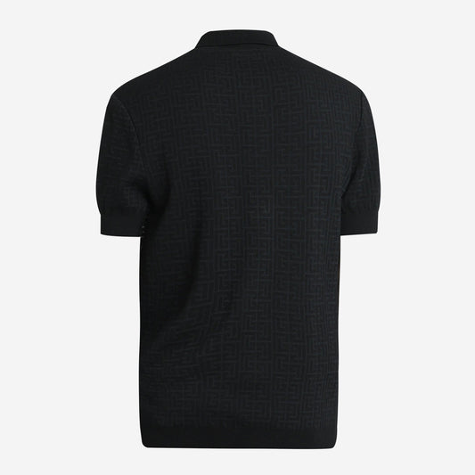 Balmain Block Monogram Knitwear Polo