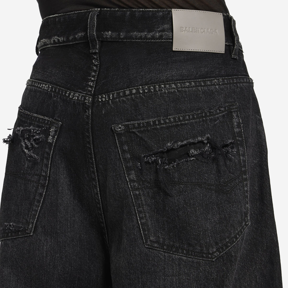 Balenciaga Curved Black Jeans