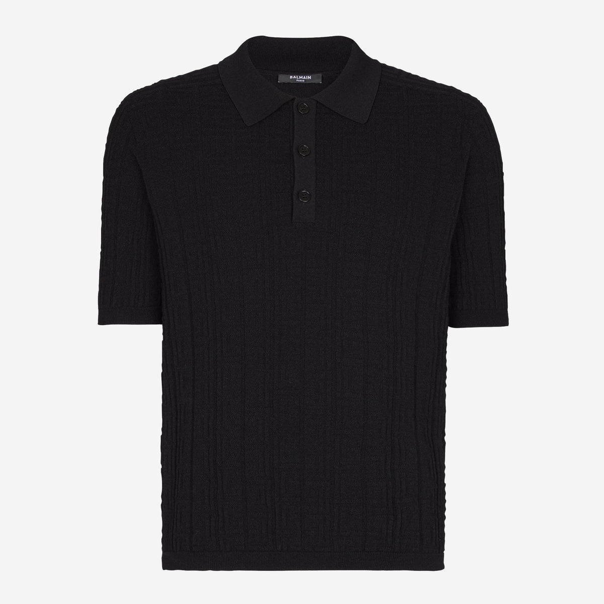 Balmain Monogram Knit Polo Shirt