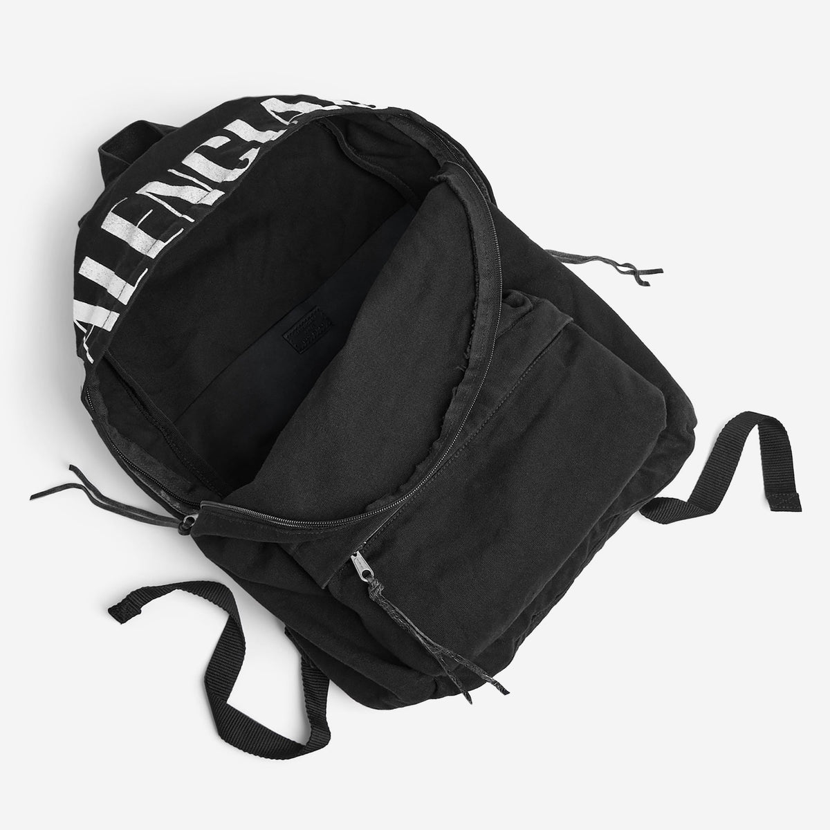 Balenciaga Editor Black Washed Canvas Backpack