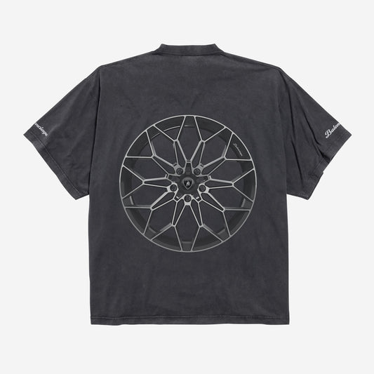 Balenciaga I Automobili Lamborghini Faded Black Oversized T-Shirt