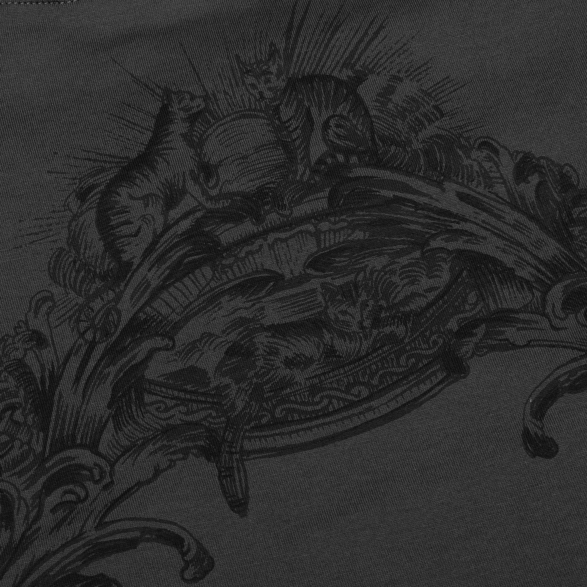 Baroque Print S/S T-Shirt - Charcoal